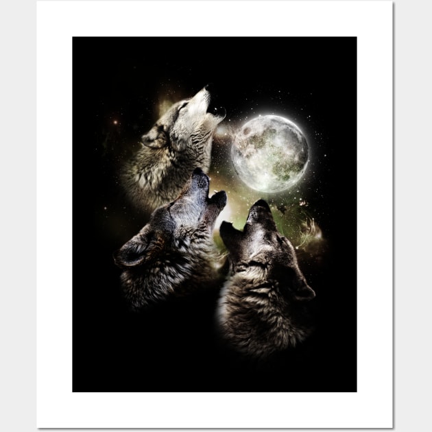 Three Wolf Moon - Alternate Wall Art by kaliyuga